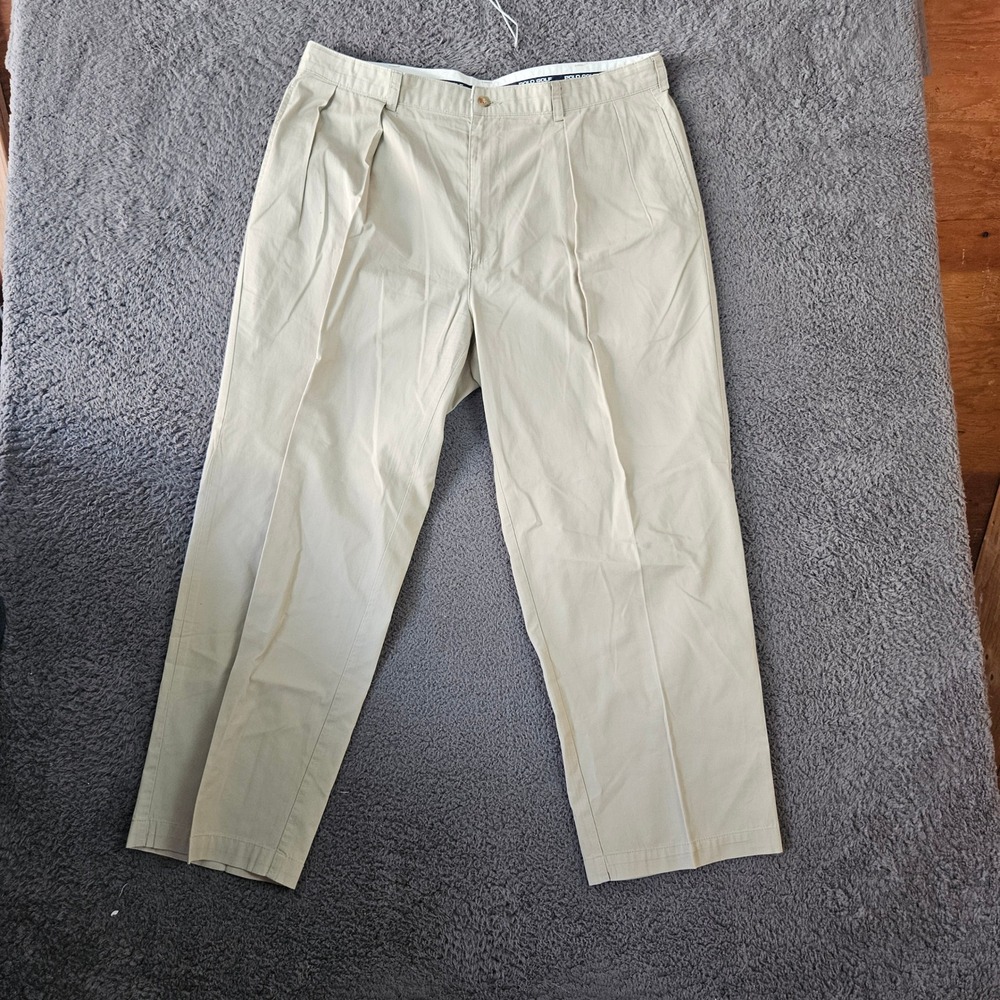 Polo Golf Mens Chino Pants Beige Pleated‎ Cotton 40x30 Classic Fit Golf Wear